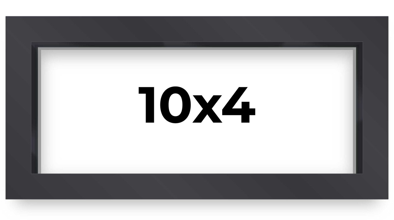 Panoramic Shadow Box 3/4" Depth Black Picture Frame - UV Acrylic, Backing, Hanging Hardware